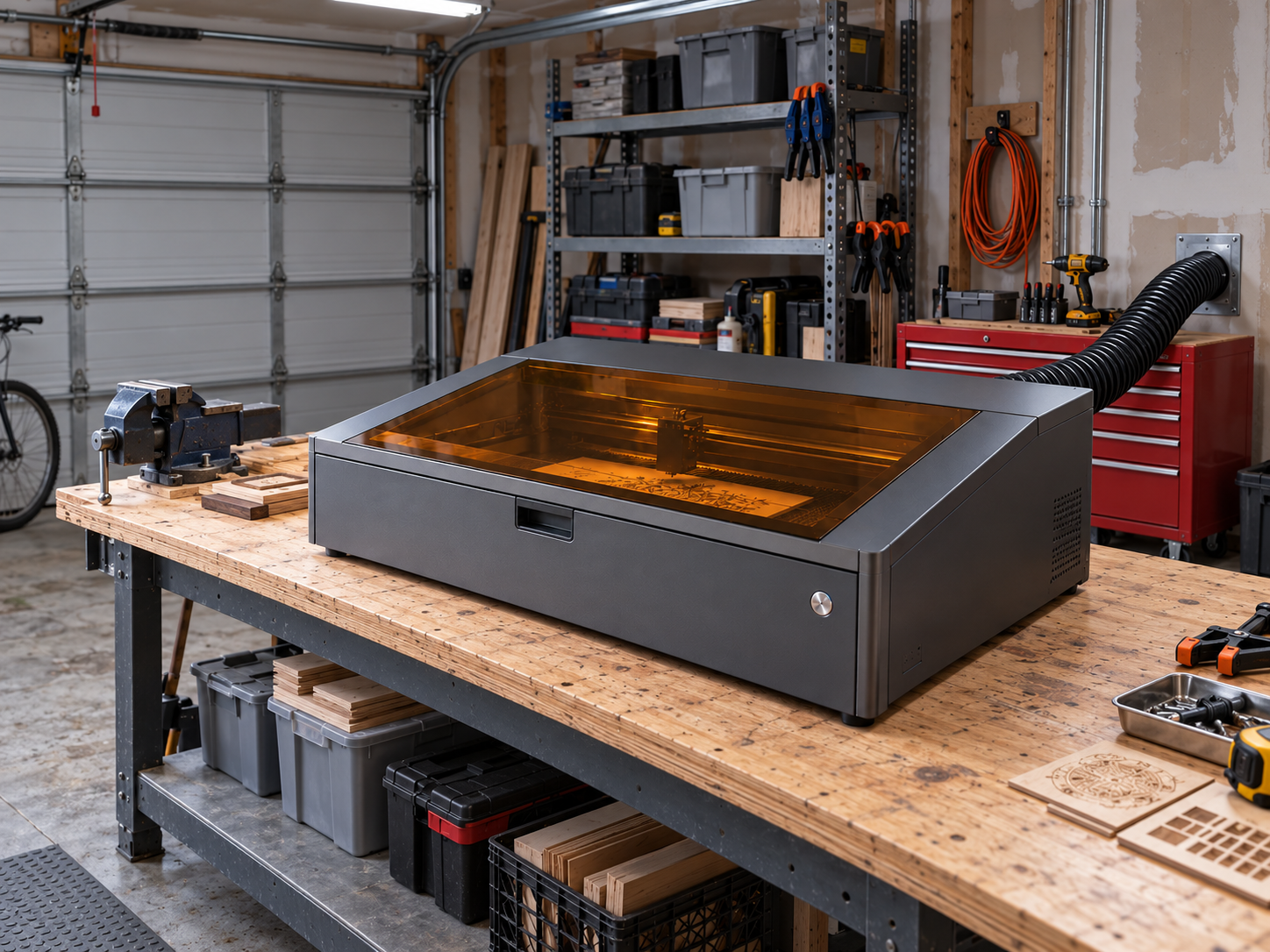 Traditional large engraver in a dedicated workshop