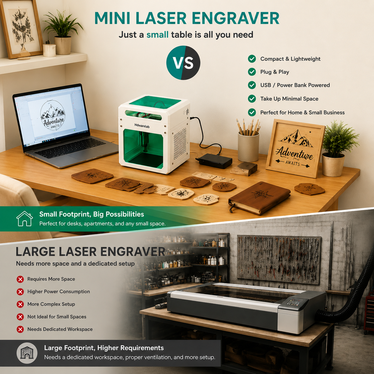 Hdwarelab Portable Mini Laser Engraver – Build Your Business from Your Desk