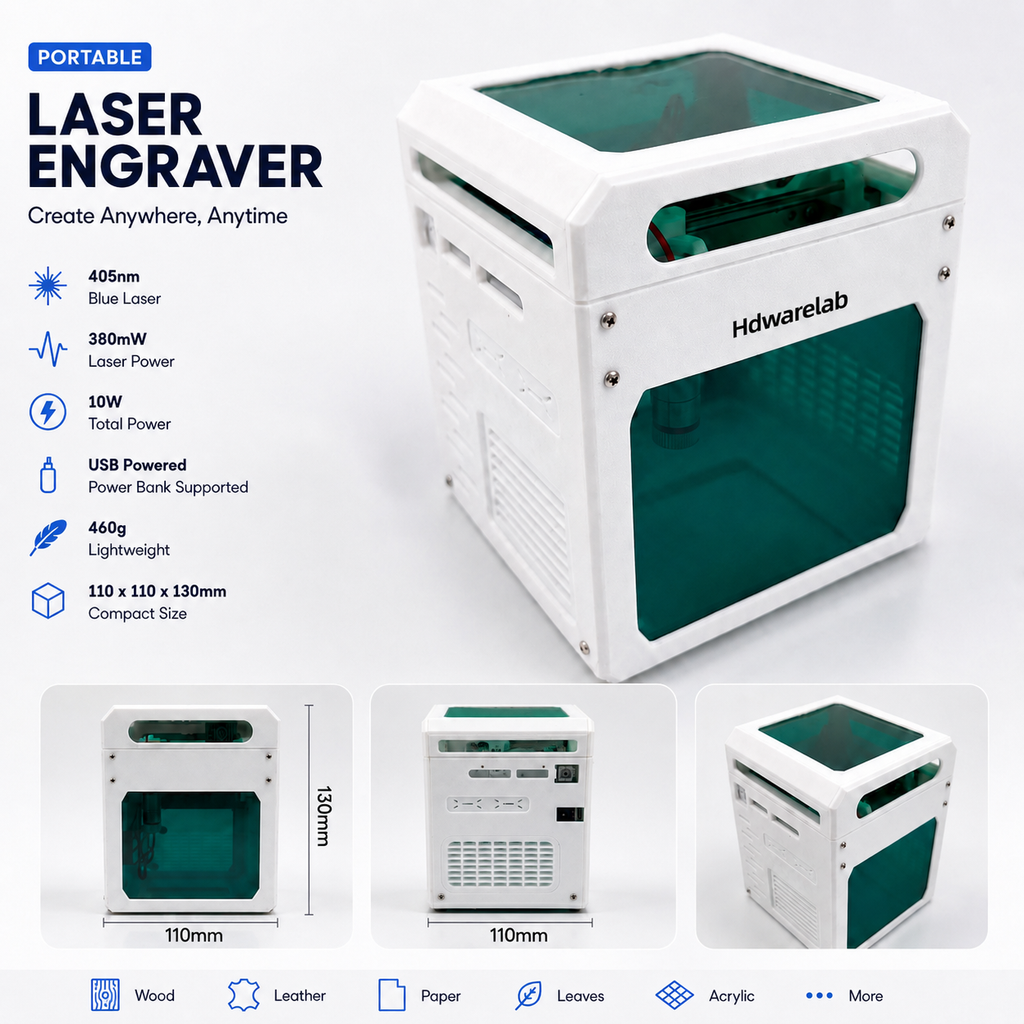 Hdwarelab Portable Mini Laser Engraver – Build Your Business from Your Desk
