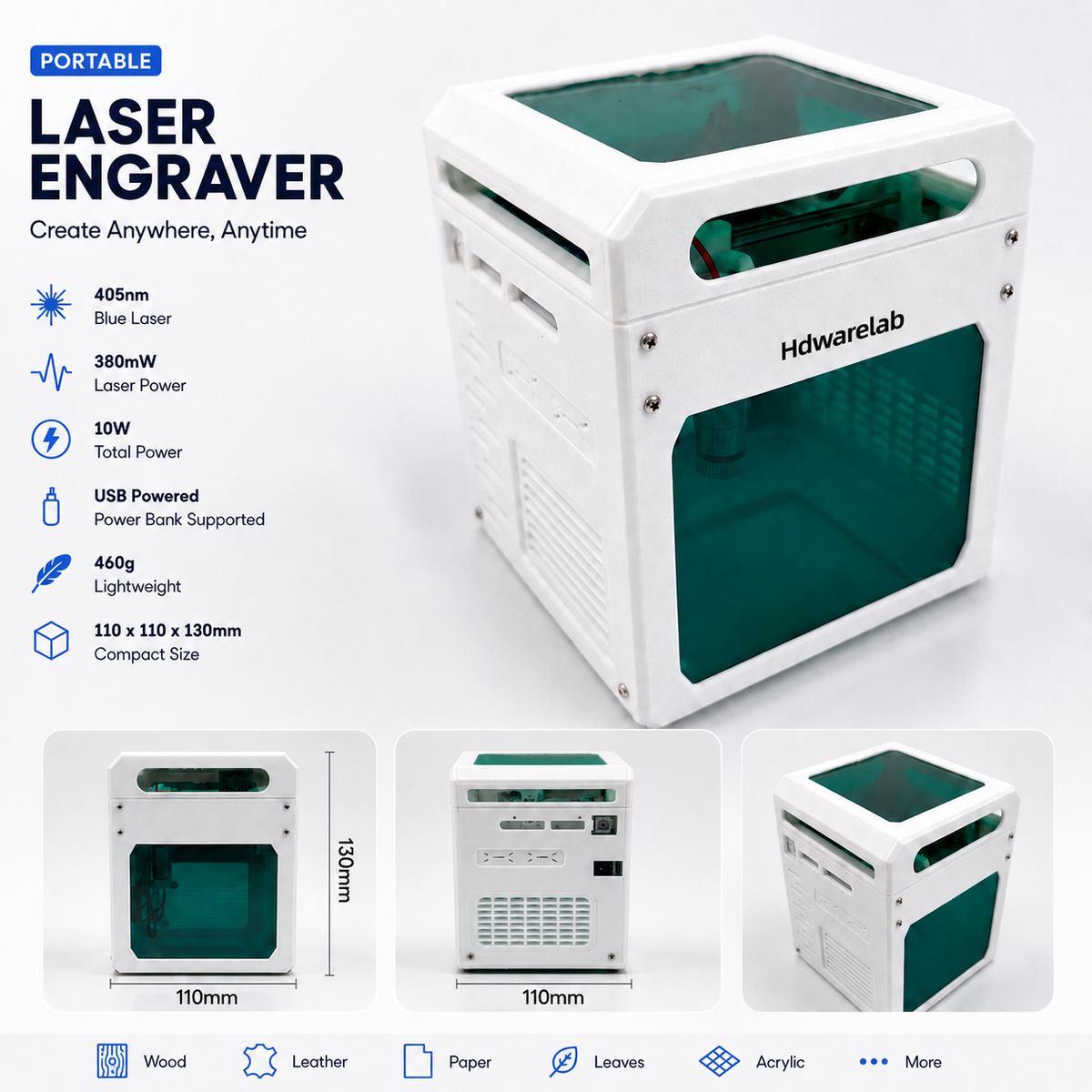 Hdwarelab Portable Mini Laser Engraver – Build Your Business from Your Desk
