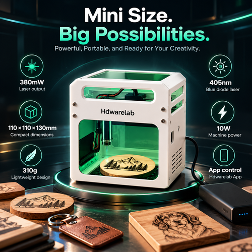 Hdwarelab Portable Mini Laser Engraver for DIY Creators
