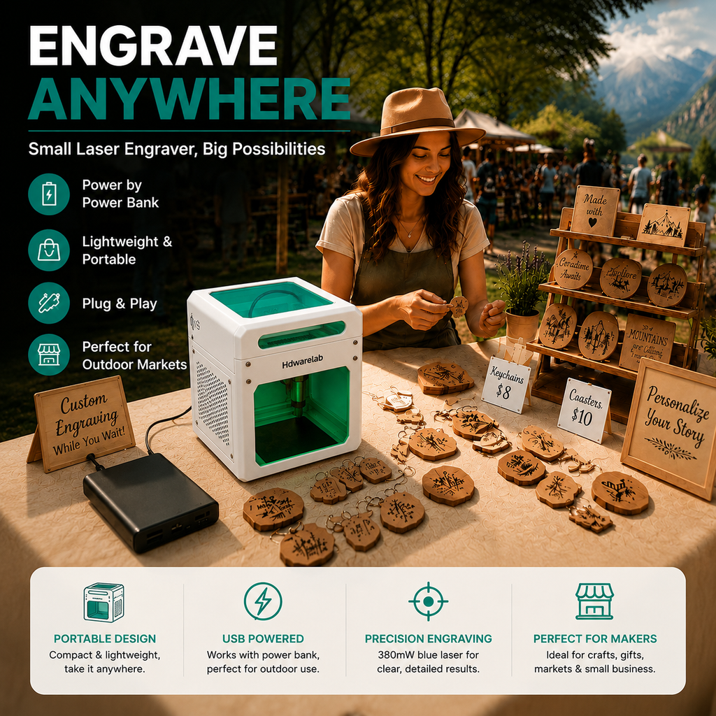 Hdwarelab Portable Mini Laser Engraver – Build Your Business from Your Desk