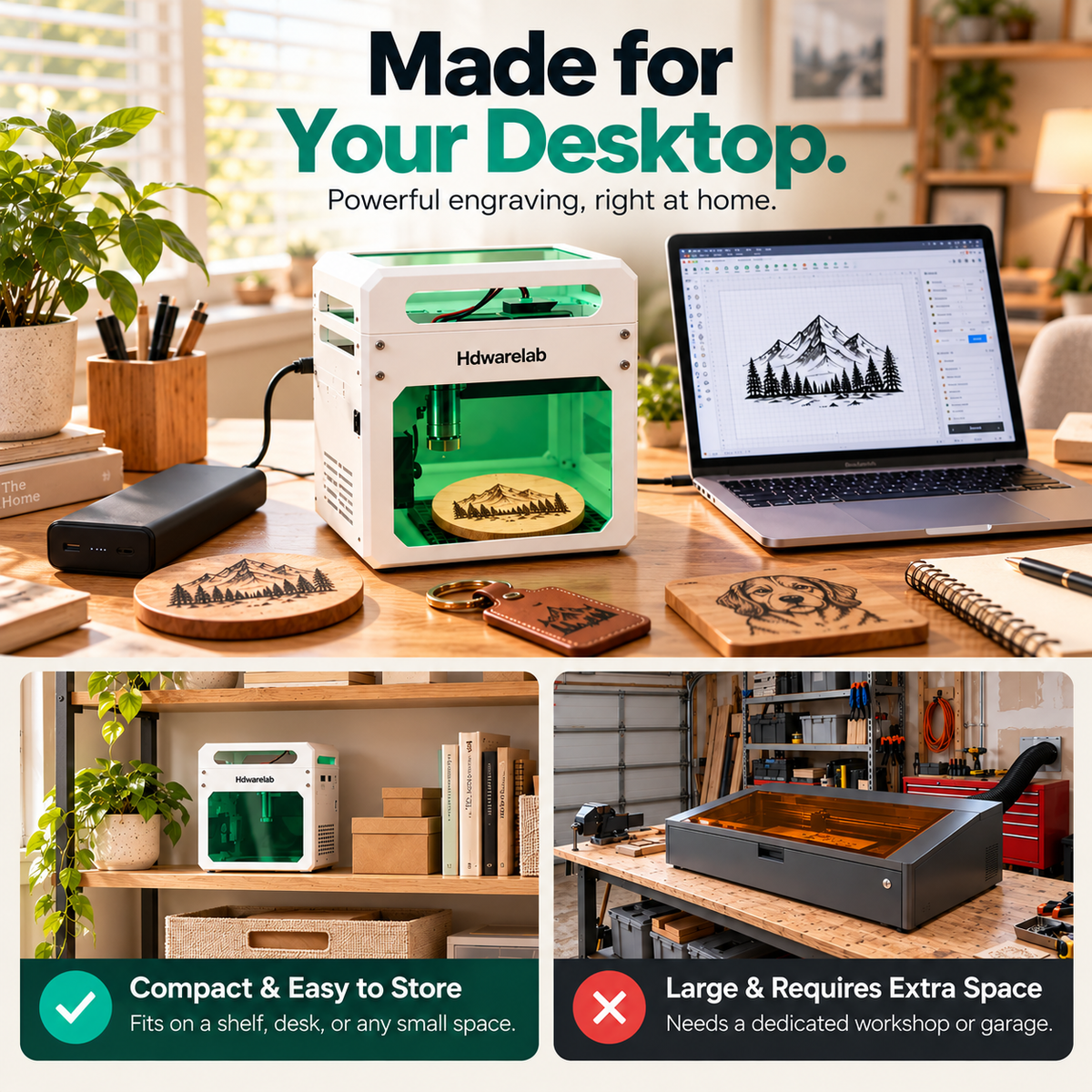 Hdwarelab Portable Mini Laser Engraver for DIY Creators