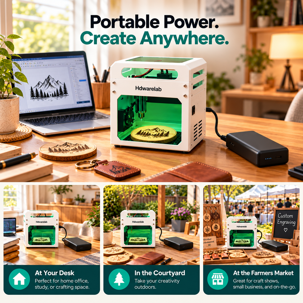 Hdwarelab Portable Mini Laser Engraver for DIY Creators